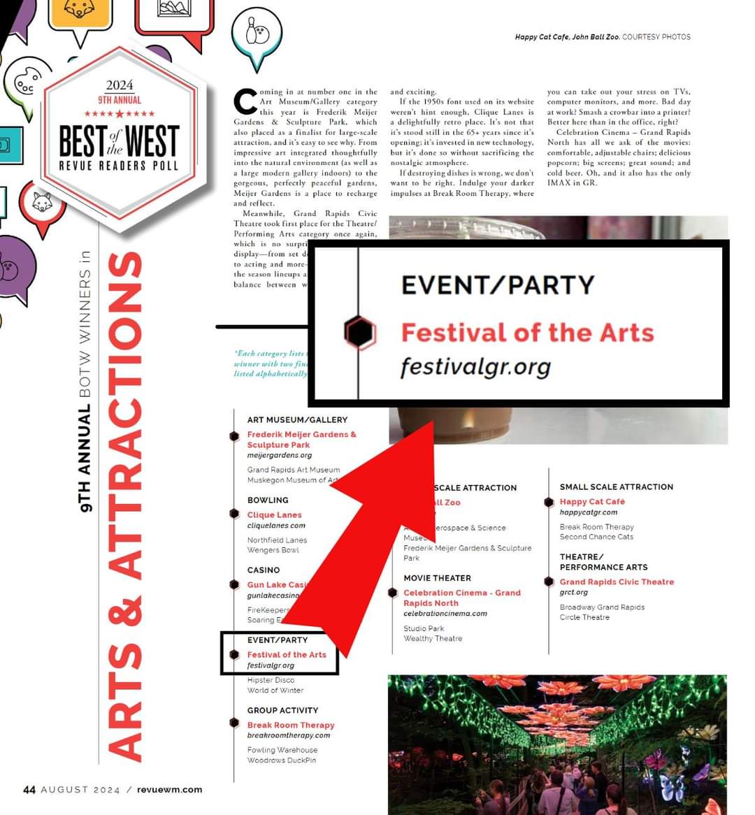 Thank you <a href="/revuewm/">REVUE West Michigan</a> for voting us  Best Event/Party of 2024! 

 Check out the final results here: bit.ly/4cI0WCP
#RevueWM #BOTW24 #WestMichigan