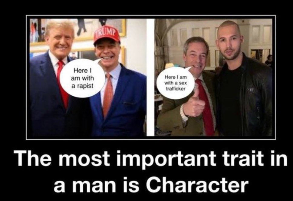 SmiffyRay's tweet photo. @Nigel_Farage Says the supporter of rapists , question “what sexual skeletons could you be hiding” remember this is only a question I’m not alleging anything nige . https://t.co/3OMIvjGGew