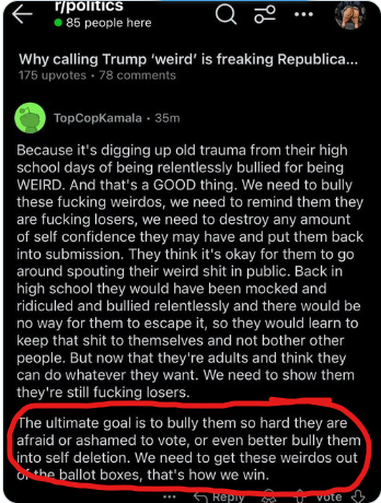 Gaslighting, bullying, shaming.
This is what "cult-like behavior" looks like.
#MAGA2024