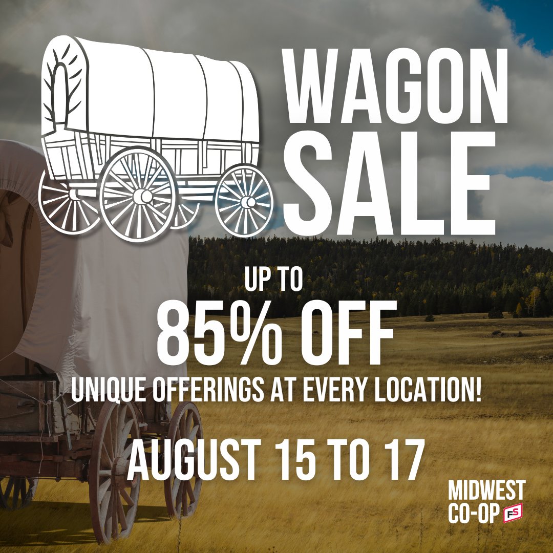 Join us in-store next Thursday to Saturday for our Wagon Sale! Enjoy up to 85% off storewide. Each location offers unique deals and discounts, so don't miss out. Visit us on August 15th, 16th, and 17th!