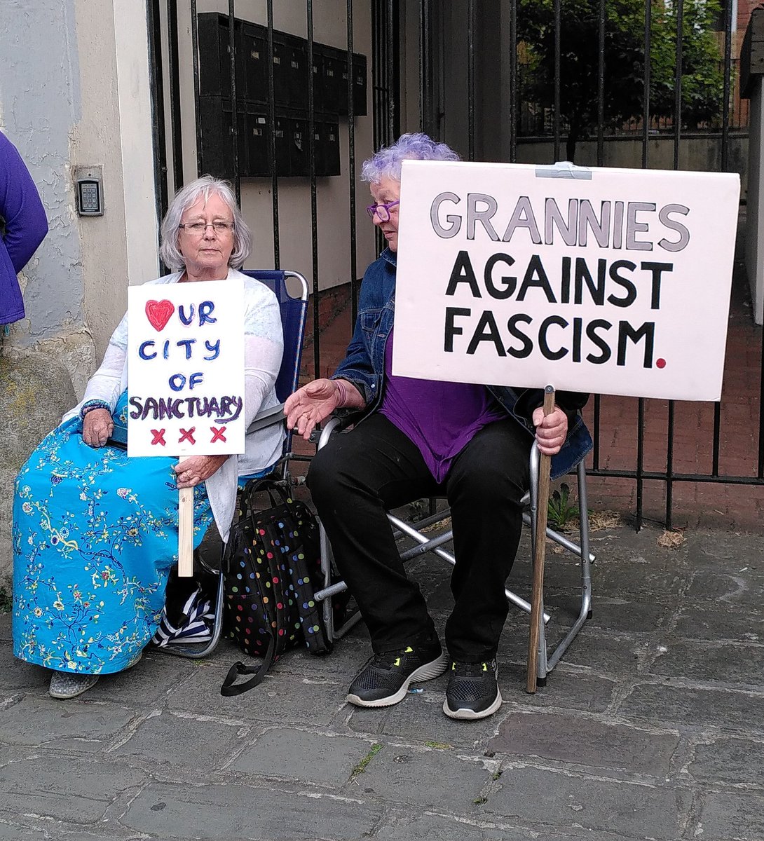 Anti fascist protest, Old Market, #Bristol #Refugeeswelcome