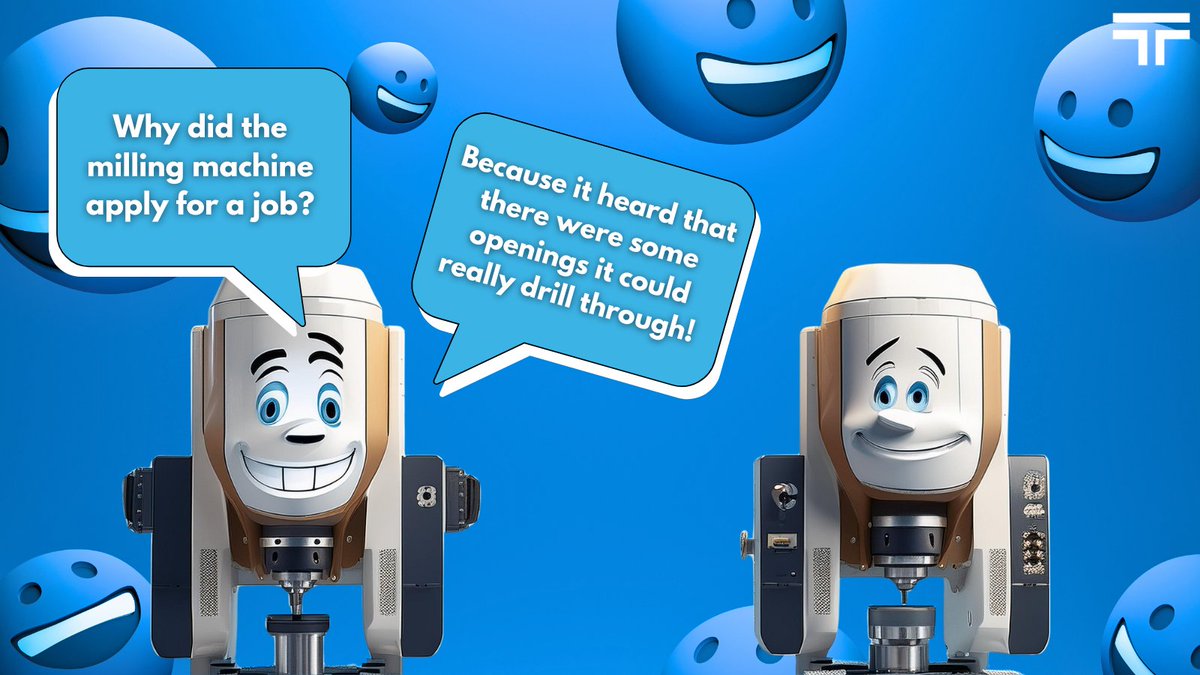 TowerMWF's tweet image. Chuckle with a dose of midweek humor and keep those spindles spinning this Wednesday! 🤣

#TowerMWF #MillingMachineJokes #MidWeekHumor #HumpdayHumor #MachinistJokes #LunchLaughs