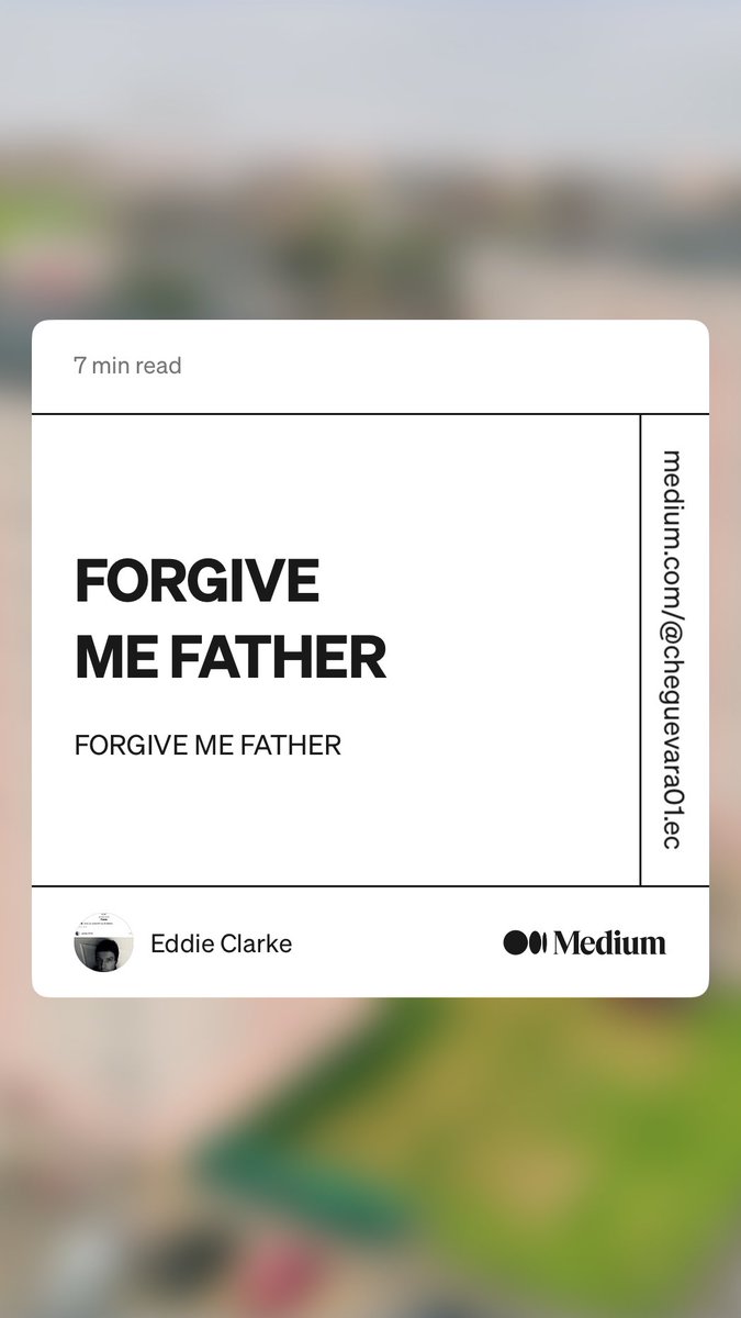eddieclarke2's tweet image. “FORGIVE ME FATHER” by Eddie Clarke
medium.com/@cheguevara01.…

Saltcoats misfit Gydo’s back.

Here’s another short snippet from his tale titled ‘Forgive Me Father’ ✍️

If you’ve got the time, give it a butchers.

Keep an eye out for an update soon for ‘The Backdater’ short film👌🏻