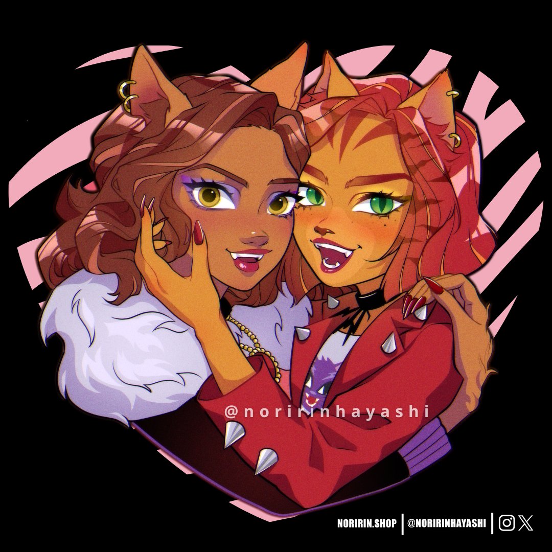 NoririnHayashi's tweet photo. 🐺Clawdeen x Toralei 🐱 #MonsterHigh https://t.co/FREhd9qDRT