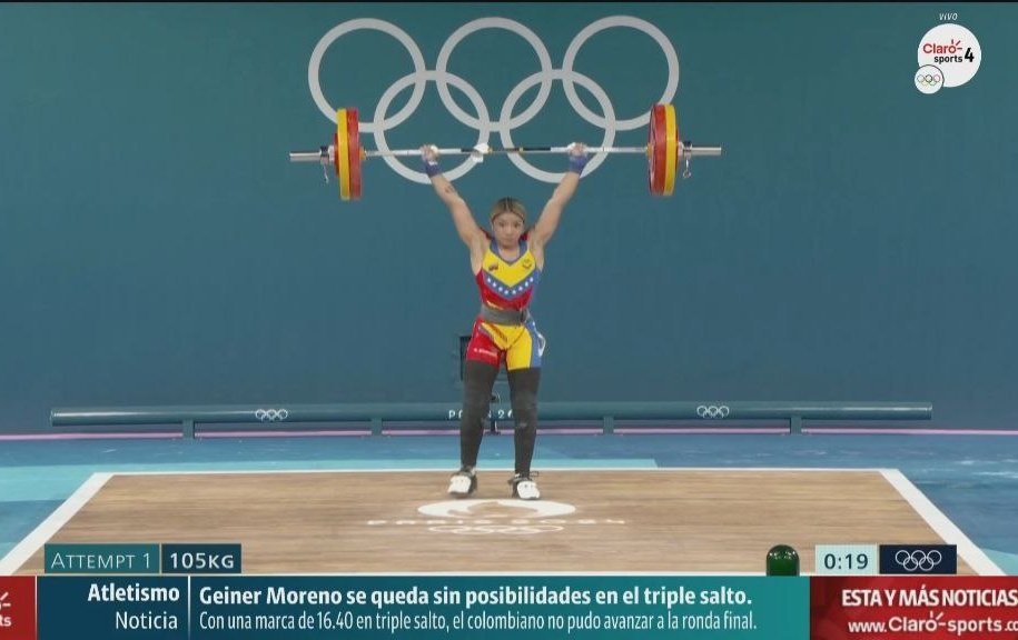 il_alan's tweet photo. Efectivo el primer levantamiento de Katherin Echandia en el envión. 

105Kg ✅ 

#Paris2024 https://t.co/xfkO1dSUgt