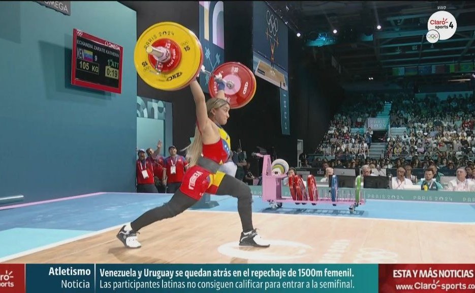 il_alan's tweet photo. Efectivo el primer levantamiento de Katherin Echandia en el envión. 

105Kg ✅ 

#Paris2024 https://t.co/xfkO1dSUgt