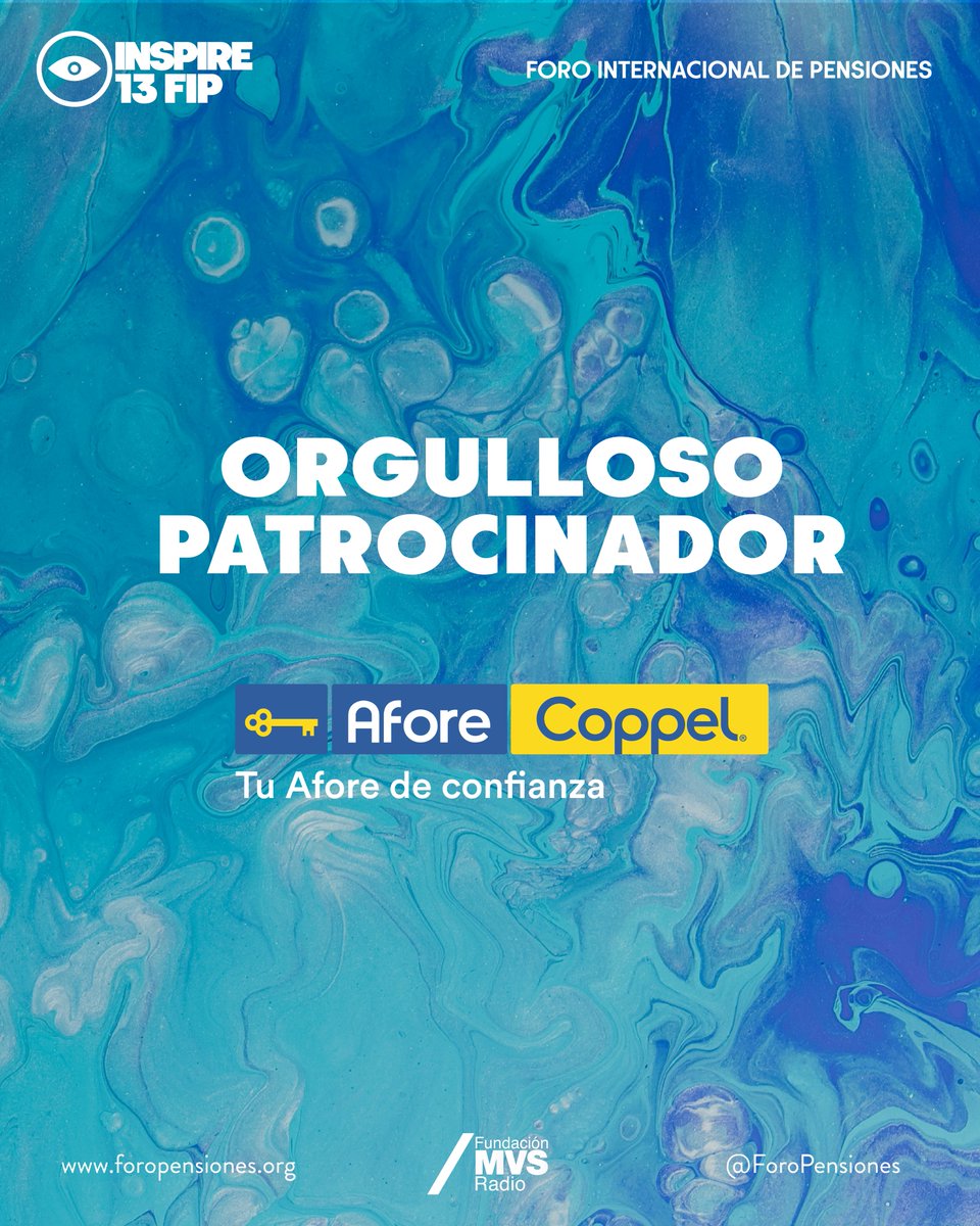 ForoPensiones's tweet photo. 18 años siendo la Afore de confianza de México.

Afore Coppel Orgulloso patrocinador del 13º Foro Internacional de Pensiones INSPIRE: LEADING INTO THE FUTURE.
25 Noviembre 2024

#13FIP #ForoInternacionaldePensiones #inspire #Vitalis #AforeCoppel https://t.co/x2HEobxQvM