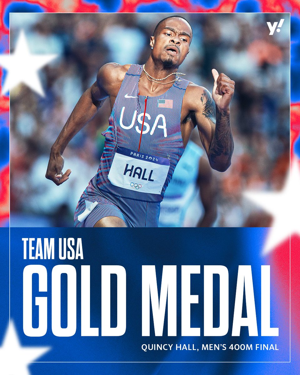 YahooSports's tweet photo. QUINCY HALL COMES BACK TO WIN 400m GOLD 🥇 https://t.co/ePriIbO7kO