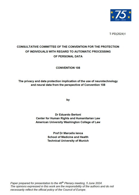 TodoPDP's tweet photo. #NovedadesNeurotecnología #NeuralData 🧠
The privacy and data protection implication of the use of neurotechnology and neural data from the perspective of #Convention108 vía @pablopalazzi
https://t.co/Lo0uT9AUxv https://t.co/DCbLQTS6MK