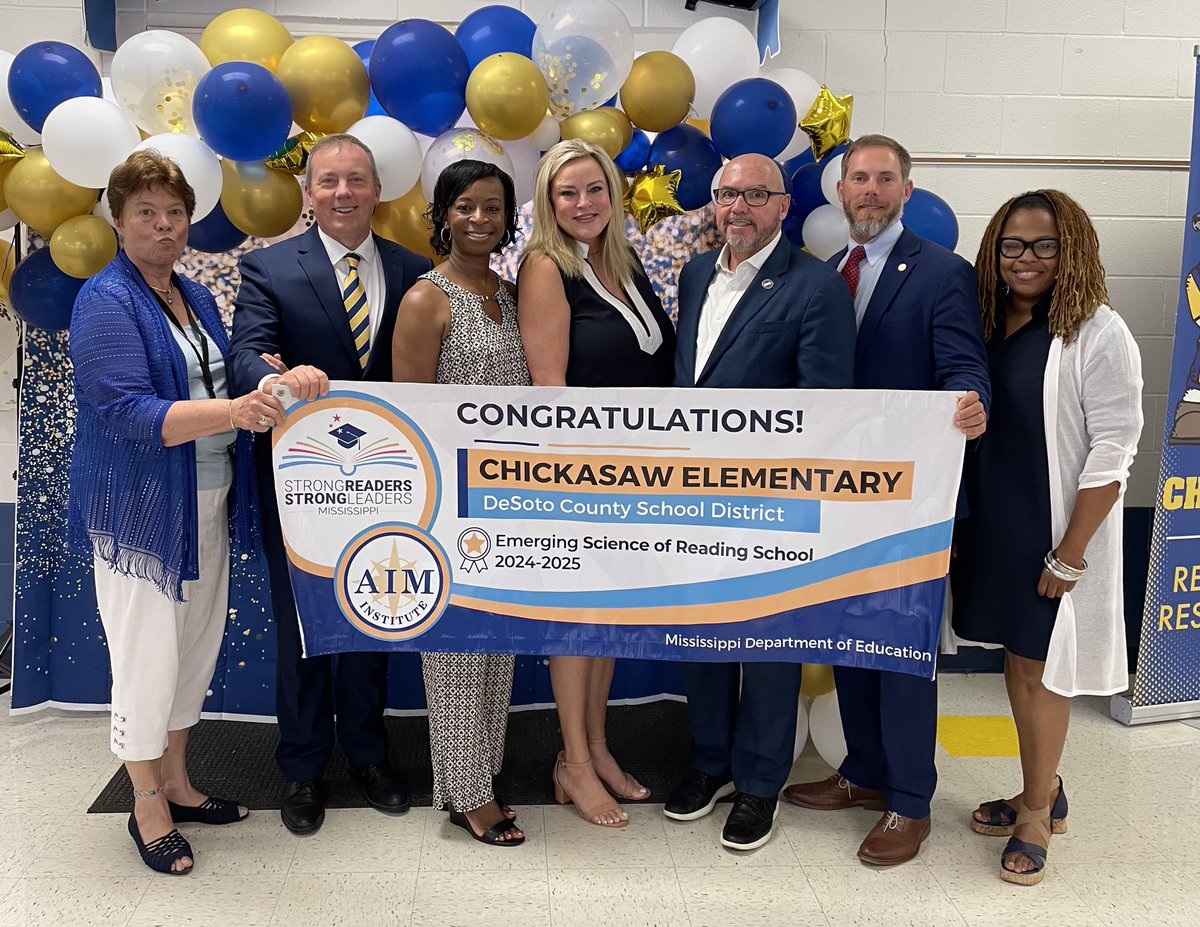 cory_uselton's tweet photo. We had a great program today at Chickasaw Elementary School! The Mississippi Department of Education recognized CES as an Emerging Science of Reading School. I want to congratulate Selina Nichols, Crystal Robinson, Marché Phillips, and the CES faculty and staff! #TeamDCS https://t.co/XB44CUoxJf