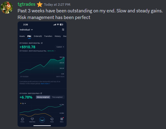 EnhancedMarket's tweet photo. Team is crushing it

Learning how to trade for THEMSELF 

Trade with me for 180 days or your money back ❤️ https://t.co/fChotfm9pN