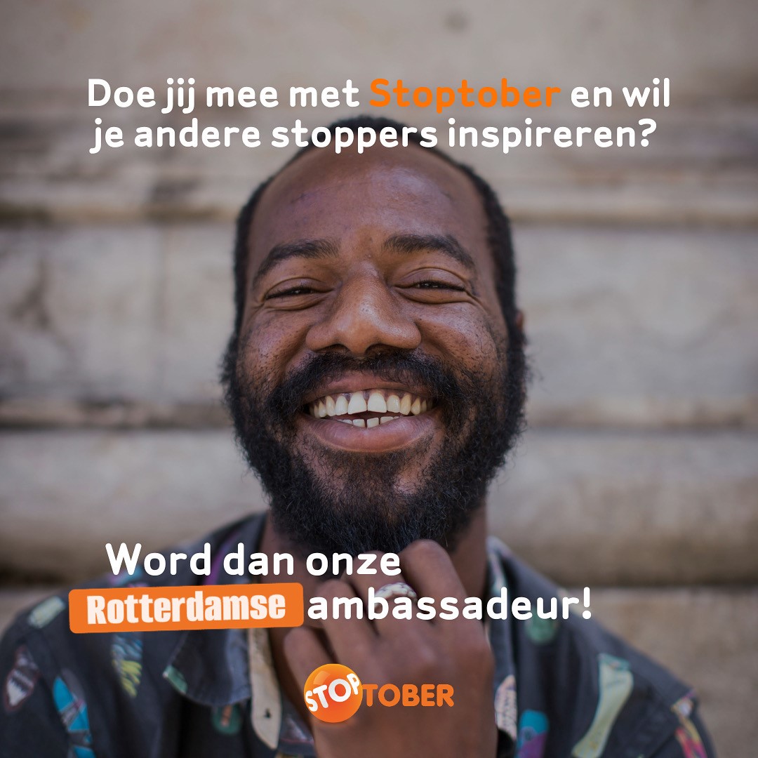 Doe jij mee met #Stoptober en zou je andere stoppers wel willen #inspireren? Word dan onze Rotterdamse #ambassadeur! 

Kijk voor meer info en hoe je jezelf kunt aanmelden op ggdrr.nl/nieuws/stoptob…