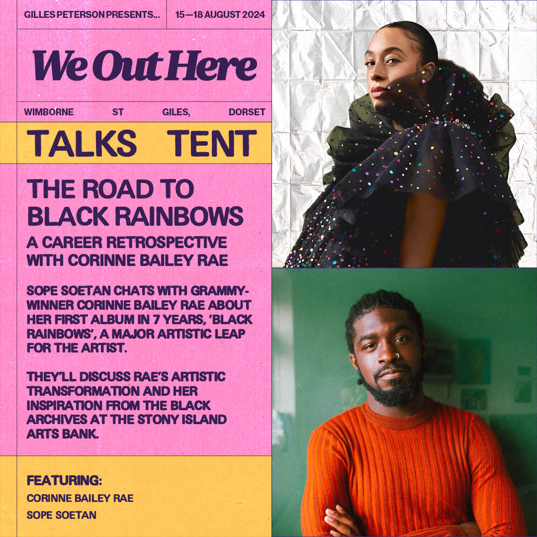 Sope Soetan (@sopesoetan) on Twitter photo 🔉 ANNOUNCEMENT 🔉
Next Saturday (August 17th), I’ll be in conversation with the GRAMMY-Award winning Corinne Bailey Rae (<a href="/CorinneBRae/">Corinne Bailey Rae</a>) at <a href="/weoutherefest/">We Out Here Festival</a>.
If any of you are attending the festival, catch us at 5:15PM! 🔉 ANNOUNCEMENT 🔉
Next Saturday (August 17th), I’ll be in conversation with the GRAMMY-Award winning Corinne Bailey Rae (<a href="/CorinneBRae/">Corinne Bailey Rae</a>) at <a href="/weoutherefest/">We Out Here Festival</a>.
If any of you are attending the festival, catch us at 5:15PM!
