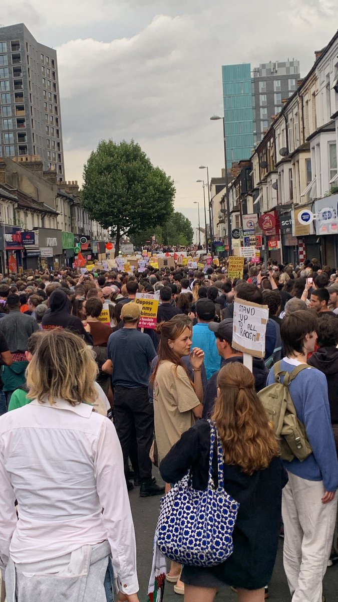 Tonight the far right are being sent a clear message by decent communities all across the UK - we are many, you are few. 

We cannot stop until racism is off our streets, out of our workplaces and banned online. 

Well done to the tens of thousands standing up tonight.
