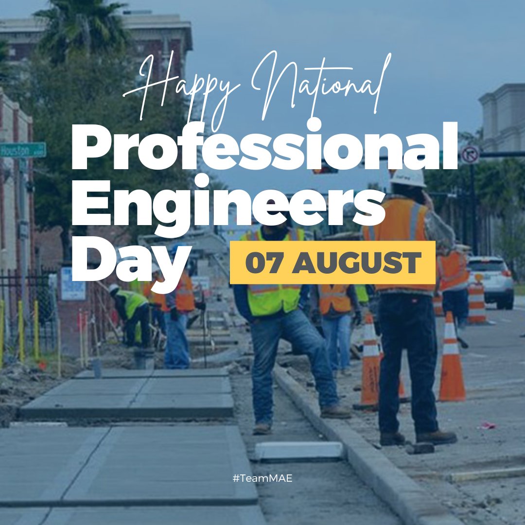 maeengineers's tweet photo. Happy #ProfessionalEngineersDay! We appreciate everything y'all do! 👷🎊

Much love,
#TeamMAE https://t.co/WsJZSGQtrL