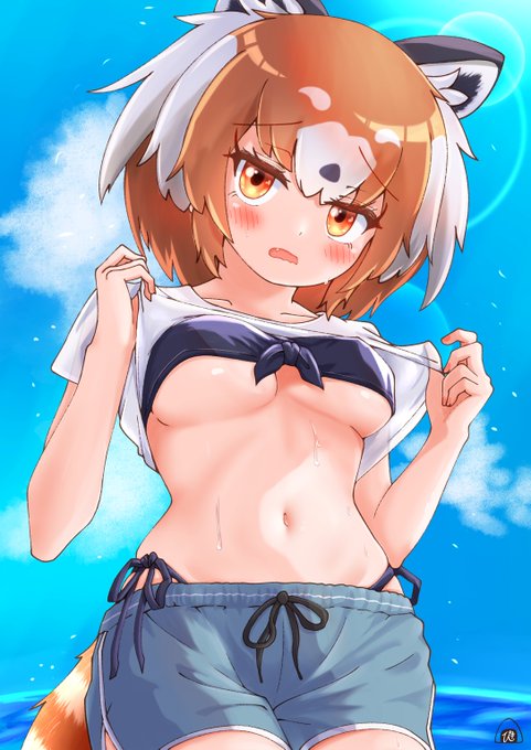 毎日暑いから水着お着替えレッパンちゃんで涼む🌞
#けものフレンズ 