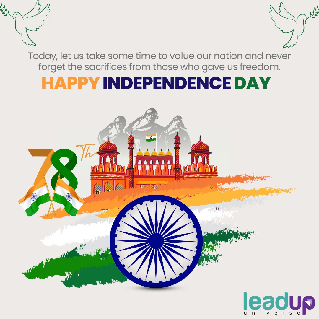 leadupuniverse's tweet photo. Happy Independence Day! 🇮🇳🇮🇳

As we honor our nation's journey, Leadup Universe celebrates the strength, resilience, and unity that drive us forward. Let's continue to build a brighter future together!

#78thIndependenceday #unity #freedom #strength #India https://t.co/9y0sMcoEQG