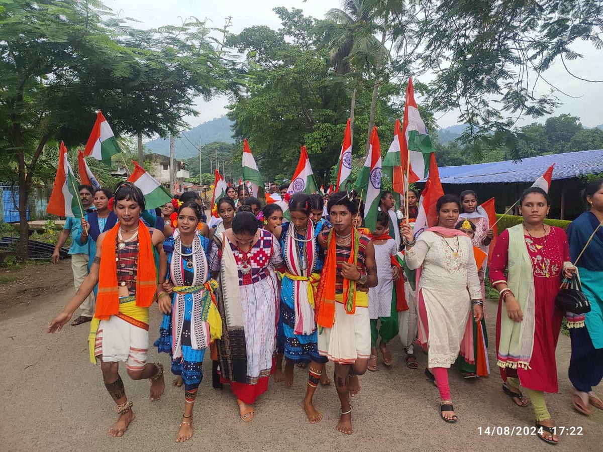 The megaTiranga rally has been organised under "Har GharTiranga"Campaign in Balimela NAC in the presence of Chairperson,Executive Officer,ViceChairperson,Councillors,ULB staffs,local public,NGO members,Mission Shakti Groups,Swachh Sathies, Swachh Karmis,supervisors Dtd.14.08.2024