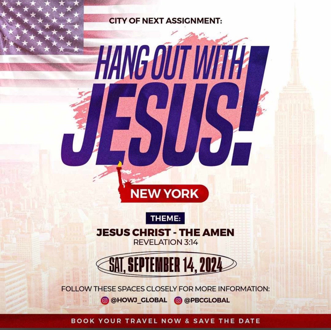 pbc_global's tweet photo. #HOWJNEWYORK are you ready? A mega Revival is coming to New York on Saturday the 14th  of September 2024.

Got my tickets! What about you?
Link: https://t.co/33NC0kS4Nh

 See you there.

#HOWJGlobal #NSNGlobalAltar
#UnendingCelebration #PBCGlobal #RCCG #GlobalChurch https://t.co/wFsDXBPC41