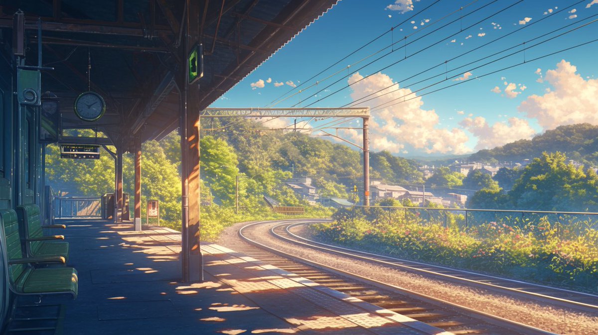 sozaiya_create's tweet photo. 🤍背景無料配布｜16:9

「晩夏の田舎駅」

サムネ・配信・TRPG等にぜひどうぞ！
使用報告不要です♡

#まいにちなちゃフリ素 #フリー素材 #背景素材
🤍利用規約：https://t.co/OaLZsGar8F https://t.co/fKPKDBs8hc