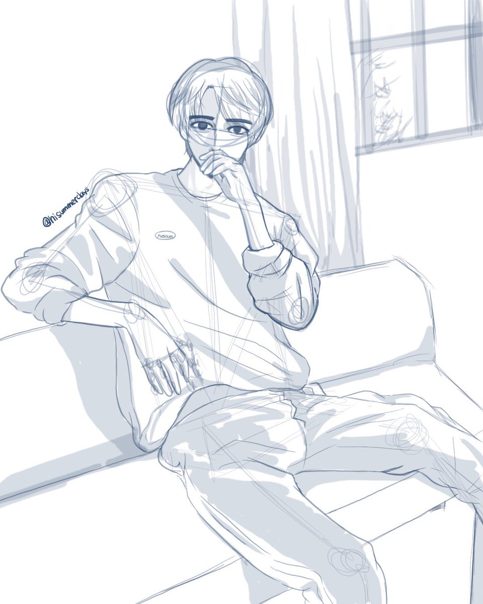 hisummerdays's tweet photo. #SKETCH &amp; #FINAL: chilling by the sofa. 🛋️
#art #illustration #webtoon #ish https://t.co/IdaWZGJ1yi