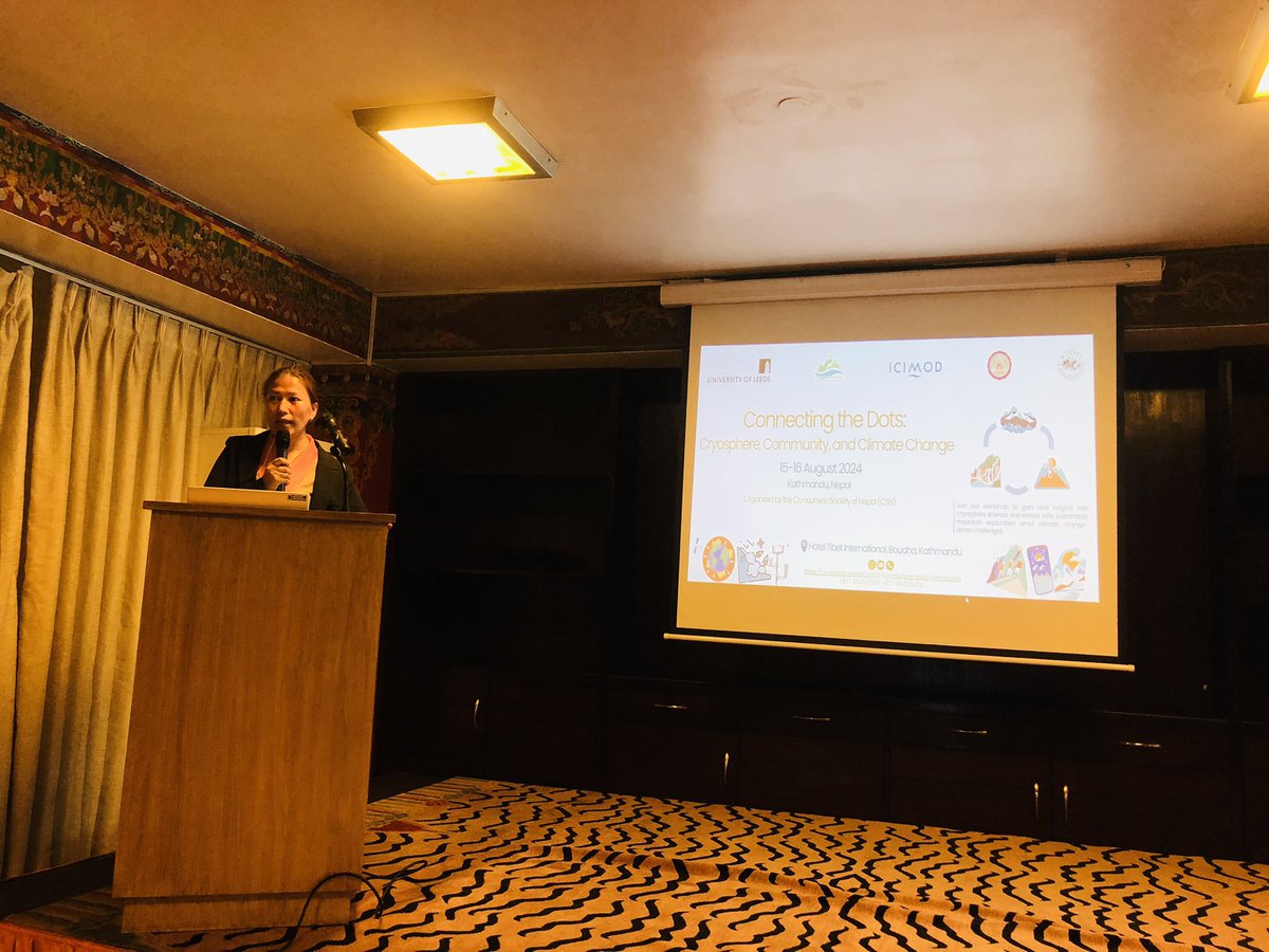 Vice-chairman of Khumbu PasangLhamu Rural Municipality, deliver her remarks in the workshop : connecting dots: Cryosphere, Community and Climate Change organized by CSN.