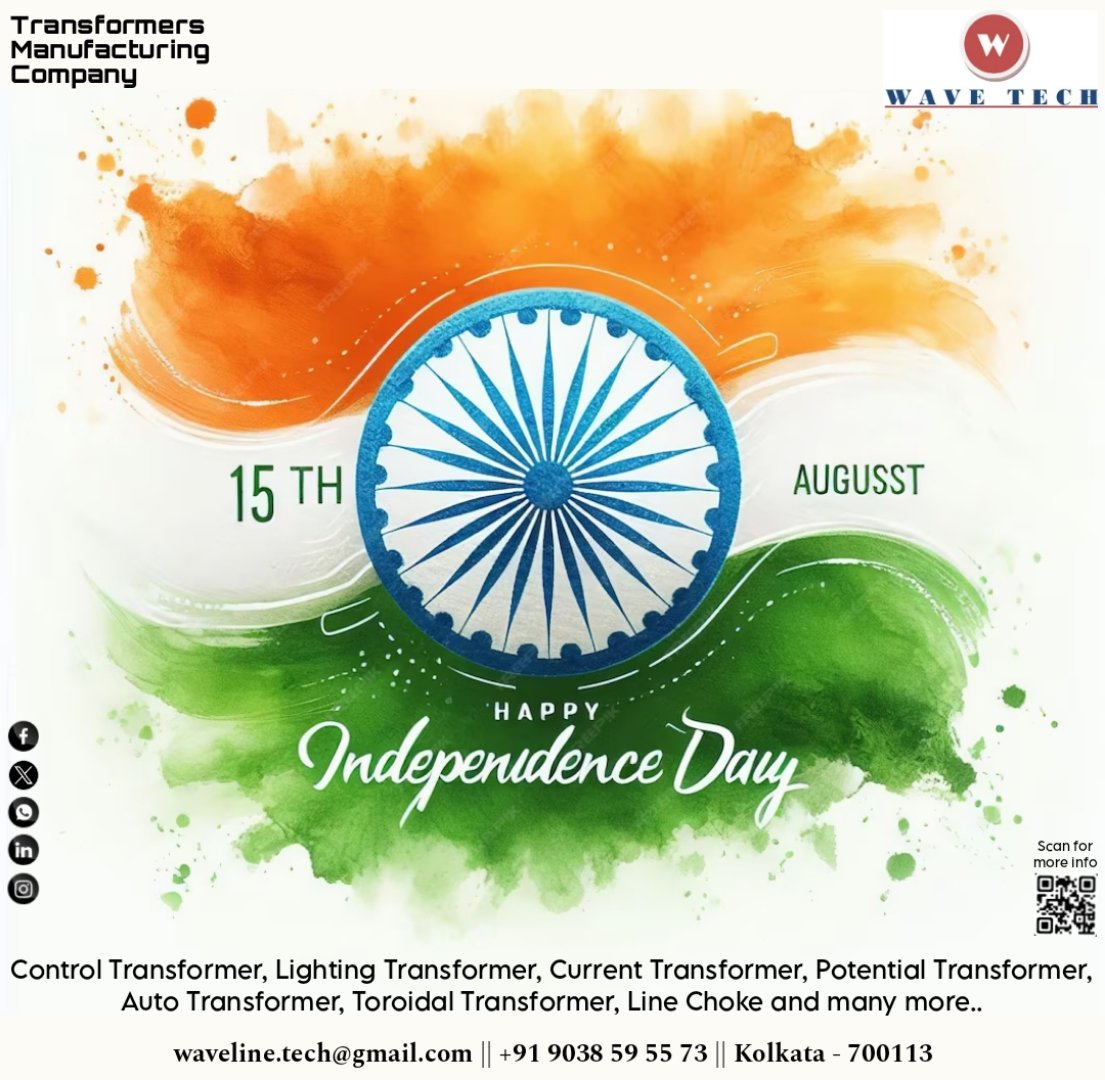 wave_tech2000's tweet image. May the values of democracy and freedom continue to guide us towards a brighter future.
@wave_tech2000 wishing you and your family a Happy 78th Independence Day.
#independenceday2024 #WaveTech 

For more info contact us on : 090385 95573 
Or mail us to : waveline.tech@gmail.com