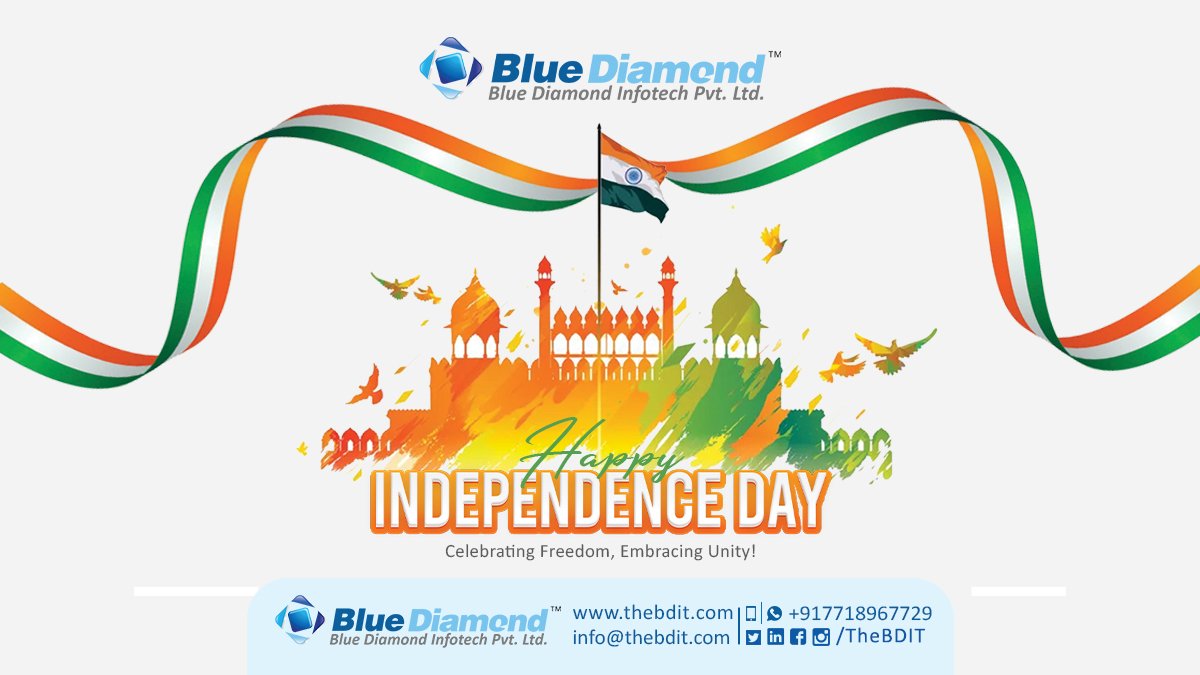 Happy Independence Day 

#indian #independencedayindia #indianarmy #celebrate

𝐑𝐞𝐚𝐜𝐡 𝐔𝐬 :
🌐 : thebdit.in
📧 : info@thebdit.com
☎️ : +917700091613
🗨 : +91 77189 67729 WhatsApp
🏢 : 𝐁𝐥𝐮𝐞 𝐃𝐢𝐚𝐦𝐨𝐧𝐝 𝐈𝐧𝐟𝐨𝐭𝐞𝐜𝐡 𝐏𝐯𝐭. 𝐋𝐭𝐝.
