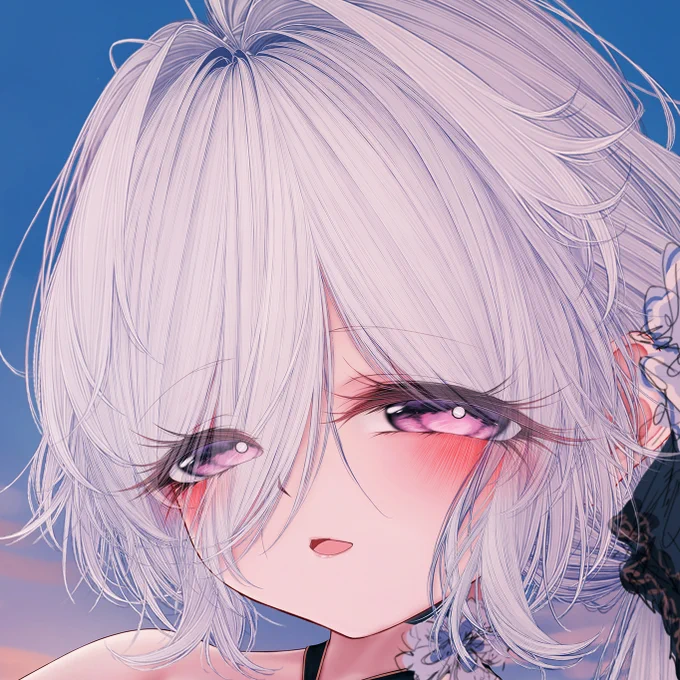 進捗です 今回は髪だけです、すみません。゜(゜'ω`゜)゜。 体を描く時は気付けないでした、よく見れば今回の頭の解像度は抱き枕カバーの時とほぼ同じな大きさでした((((;゜Д゜)))) なので43時間掛かって前髪と横髪の一部を完成しただけです( ;∀;)