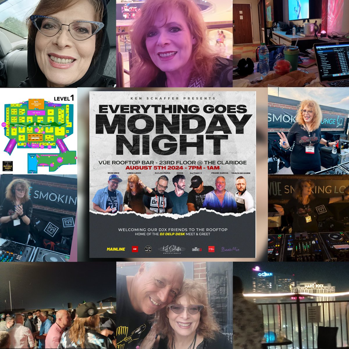 A silly collection of pics from Sunday into Monday night at #djx24 <a href="/DJXShowOfficial/">DJX Show (The DJ Expo)</a> 
Had a great #openformat set at <a href="/VueRooftopBar/">VÜE Rooftop Bar</a> <a href="/ClaridgeAC/">The Claridge Hotel</a> !