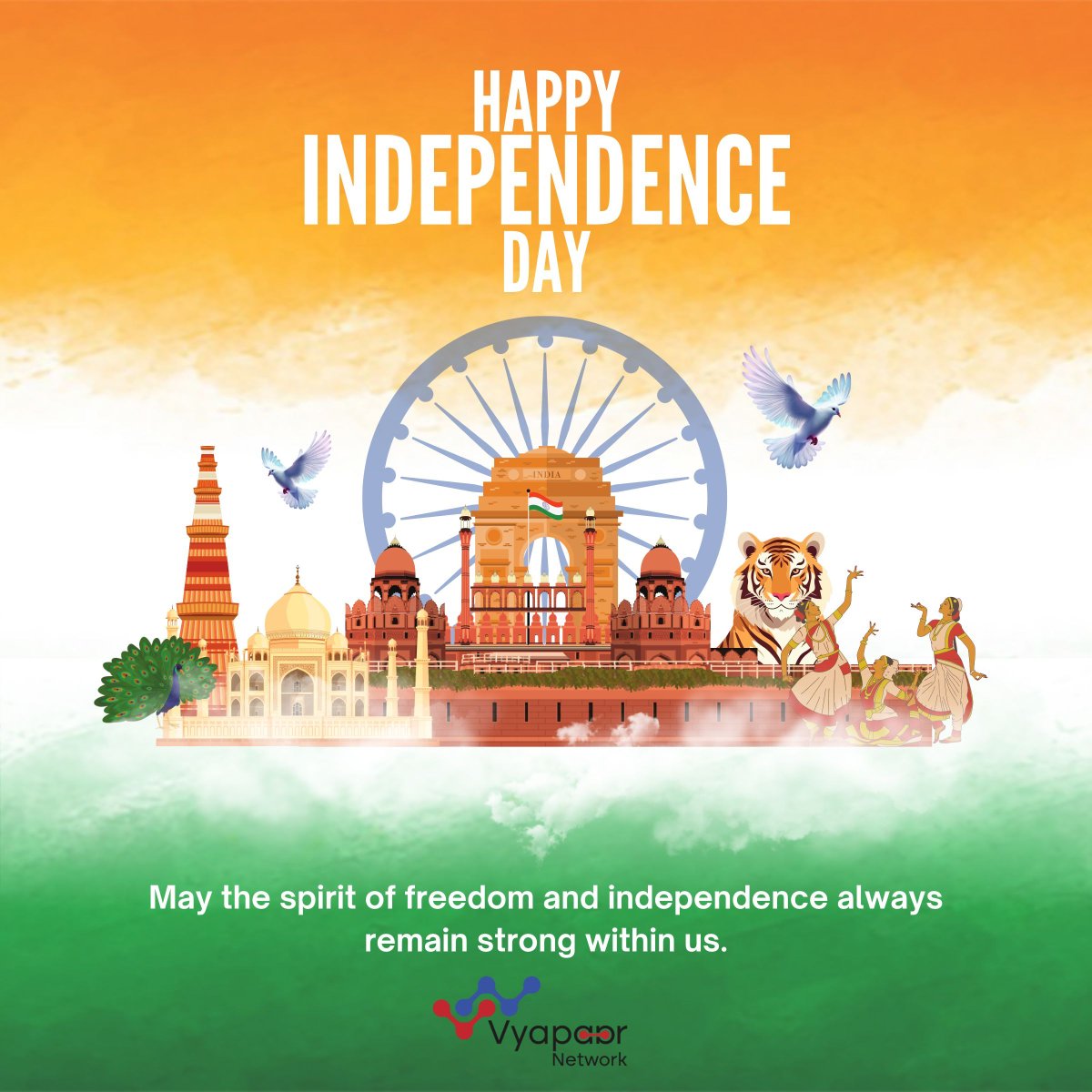 vyapaarnet's tweet photo. 🇮🇳 On this Independence Day, let's celebrate the power of collaboration that drives our nation forward. 

Vyapaar Network is proud to connect businesses across India, fostering growth &amp; unity in the B2B landscape.

Together, we rise.

Happy Independence Day! 

#B2BNetwork #India https://t.co/i02ueGbFfb