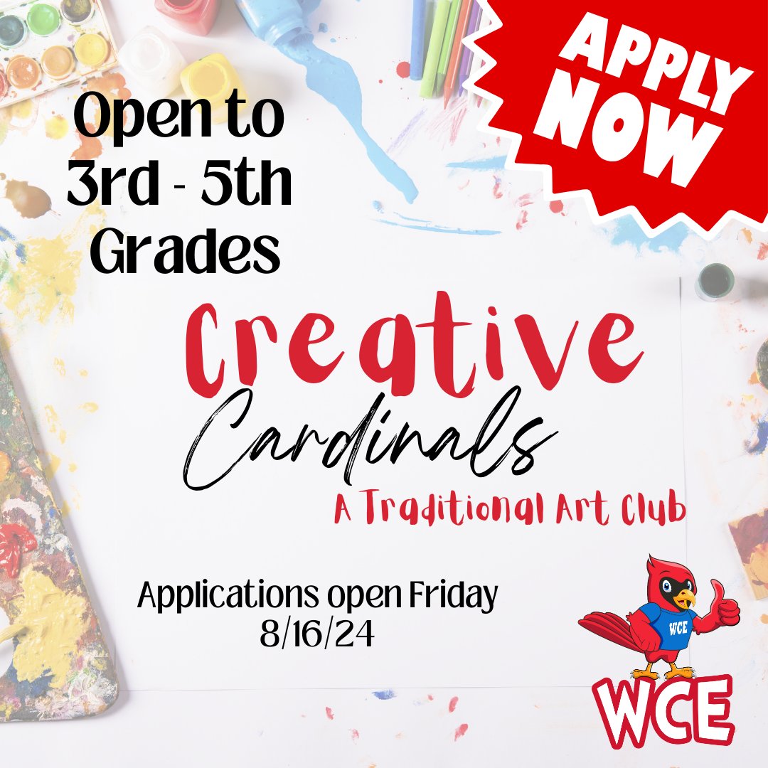 kpughstudio's tweet photo. Check it out 3rd Grade! Check your messages Cardinals! It's time to sign-up for clubs! #AdventuresintheArtLab #HumbleISDArtists #CardinalsCreate @HumbleISD_WCE @VisualArtHumble https://t.co/eMhXfcE5mM
