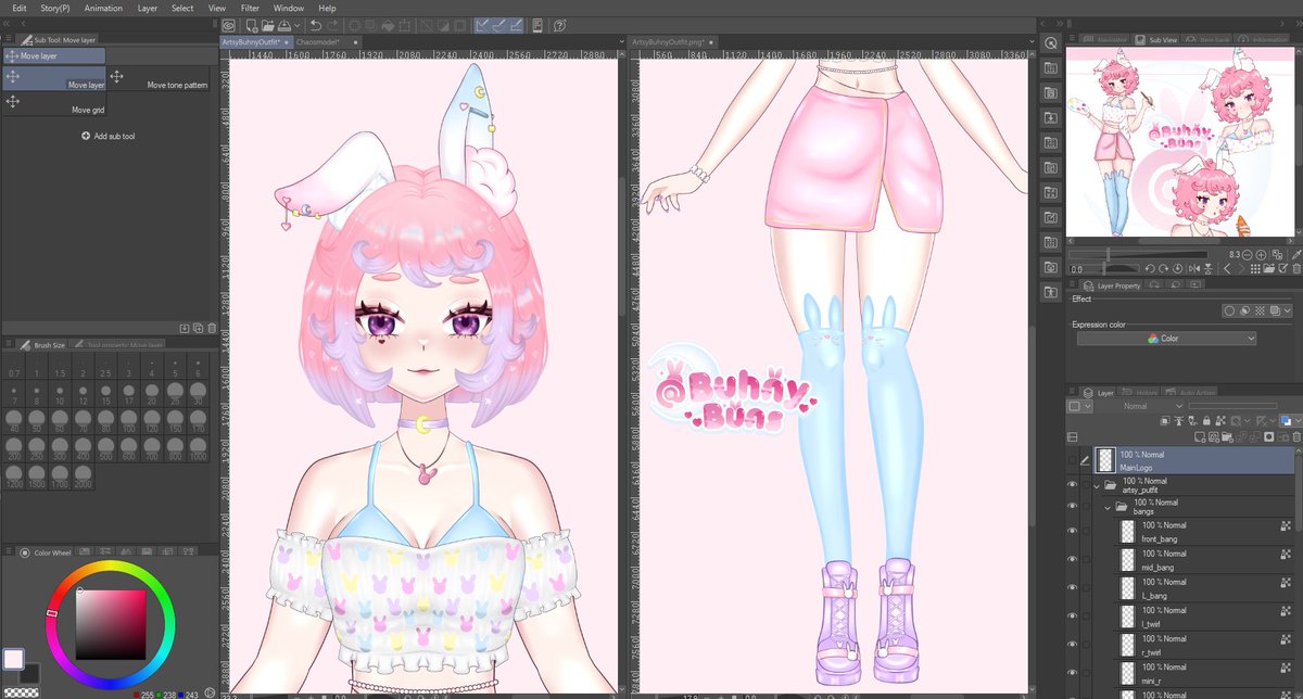 BuhnyBuns's tweet image. Artsy outfit for my vtuber :D
#VtuberMagic #VArtist