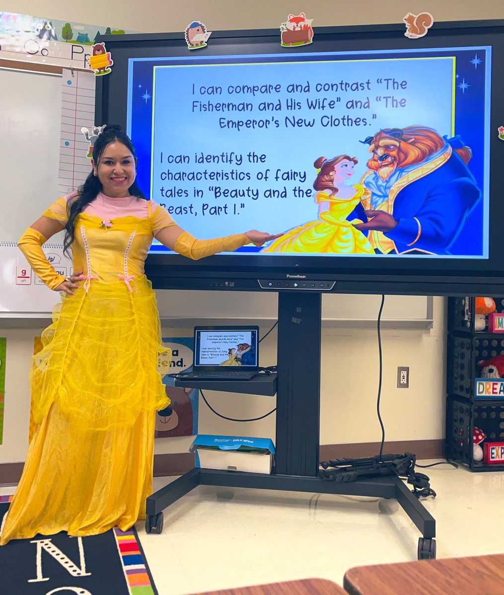 MrsCSanchez17's tweet photo. We are learning about fairy tales this week. Today we identified characteristics of fairy tales in “Beauty and the Beast, Part 1.”
The theatrics runs in my veins! 🤗
@StevensParkDISD @dallasschools @I_ColonMoya @Amplify @LisaAnnVega1 #Region1Excellence #ILoveReading #theatrenerd https://t.co/5rf4EdFOcC