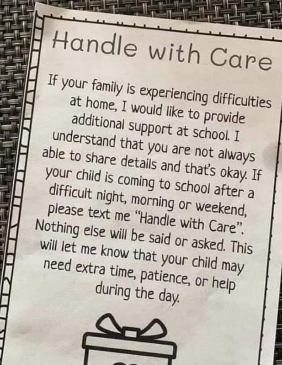 A remarkable teacher sent this note to parents, ensuring them that if needed their children will be handled with care.