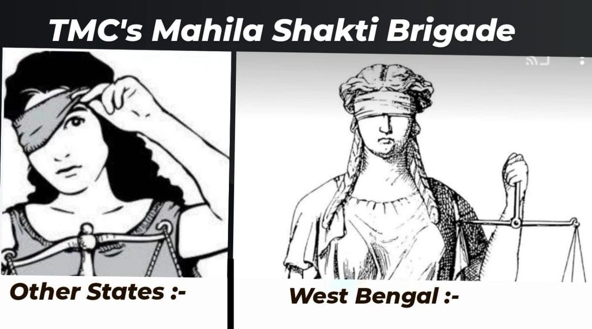 TMC’s ‘Mahila Shakti Brigade’ become vocal when the situation suits them.

Keywords that gets them going:- Unnao, Manipur, Hathras... 

Keywords which doesn't ignite their conscience:-
Hanskhali, Kaliaganj, Park Street, Kamduni, Sandeshkhali, R.G. Kar...<a href="/MamataOfficial/">Mamata Banerjee</a>