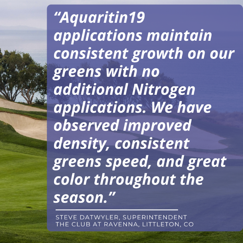 Aquaritin_Turf's tweet photo. Maintain consistency late into the season. Ditch the Urea and reduce other inputs while maintaining outstanding playability.