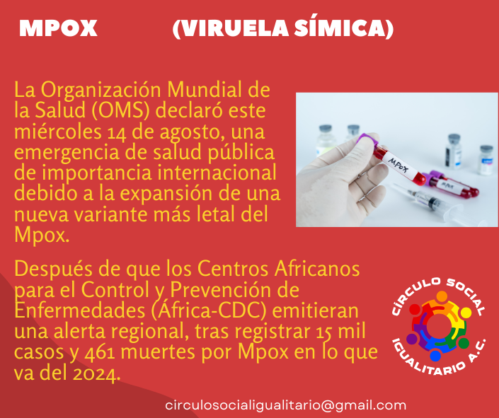 CirculoSocialAC's tweet photo. ¿Qué es Mpox?
La viruela símica o Mpox (por su nombre en inglés) es una enfermedad que puede provocar erupciones, parecidas a granos o ampollas, a menudo acompañado de síntomas similares a la gripe (fiebre, dolor de cabeza, malestar general). 
#Mpox #Vacunas https://t.co/7nYmr9wVTZ