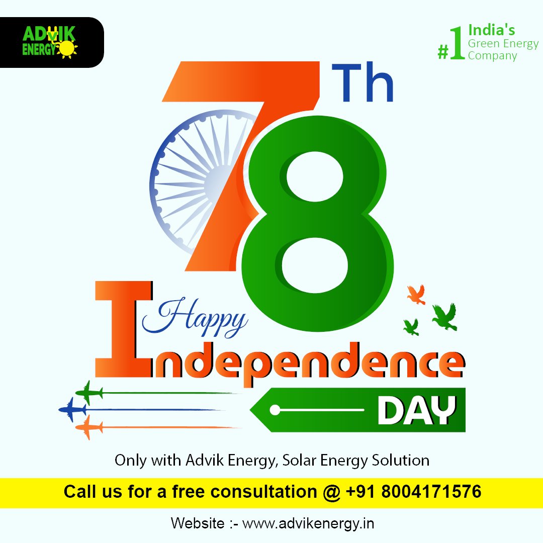 AdvikEnergy's tweet photo. May the flag of our nation always fly high and may our hearts always be filled with pride. Happy Independence Day!
#15august #15august2024 #IndependenceDay #indian #advikenergy #advikenergy🌿 https://t.co/5XZFdiMVpl
