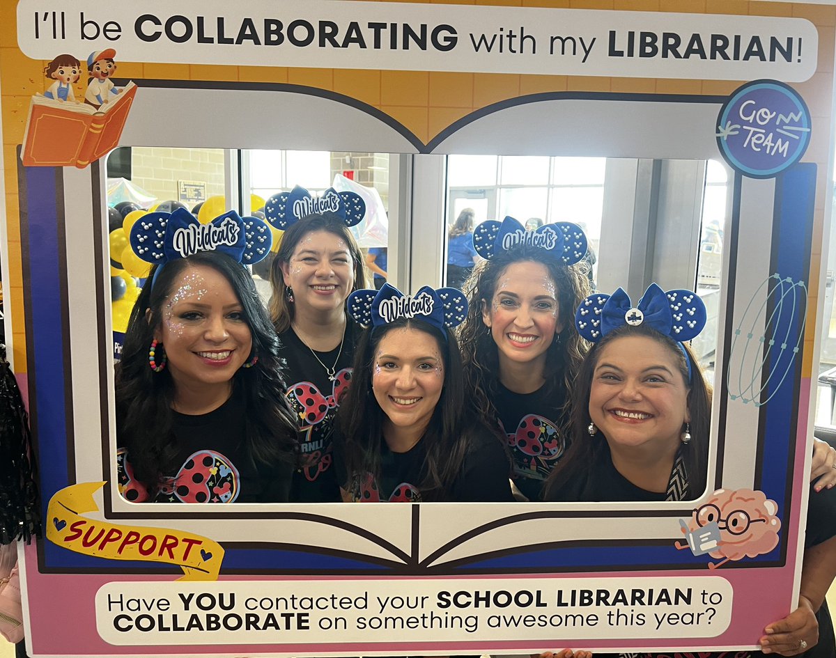 WernliLibrary's tweet image. You get a pic with your librarian.. you get one.. and you! 📸Ready to collaborate with these amazing teachers and all our Wernli teachers for 2024-2025! Let’s do this. 👩‍🏫👩‍🏫🤝🙌🐾 💙🖤 @NISDLib @NISDWernli @NISD  #itsmysign #Northside75
