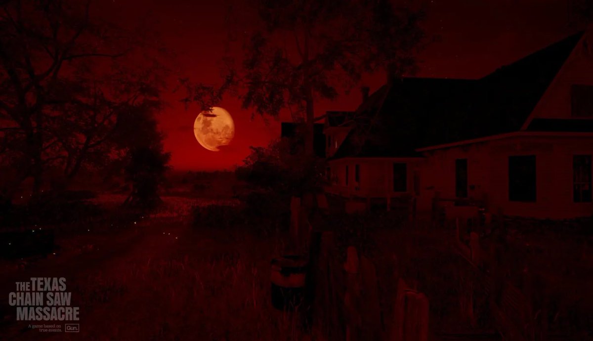 FreakishNews's tweet photo. The latest update for The Texas Chain Saw Massacre game lets you launch Private Matches solo and introduces the eerie Blood Red Moon option! 🌕🔪 #TexasChainSawMassacre #Horror #GamingNews #Halloween https://t.co/l82b8rlRvK