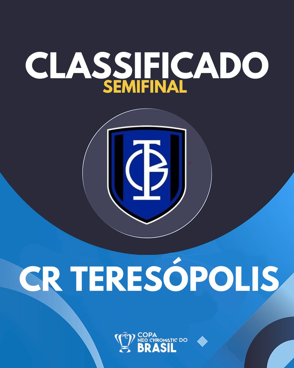 O CR Teresópolis é o segundo SEMIFINALISTA da Copa Neochromatic do Brasil! Após eliminar o Urugaúcho com um 5x3 no agregado, o clube carioca aguarda o vencedor de Pantera do Norte x GBD Paulistano 

#ConquisteOPaís