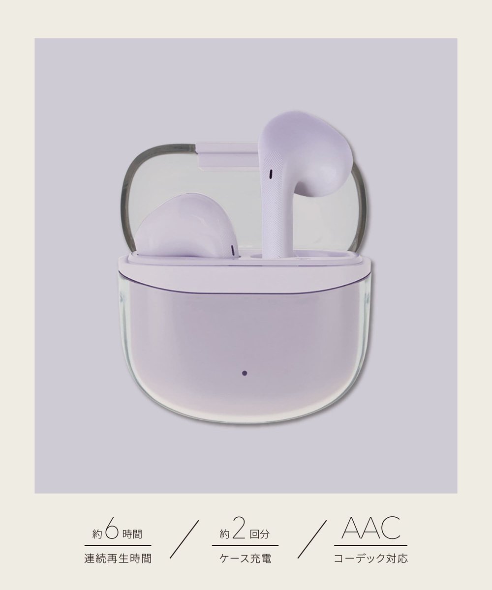 コロンとした可愛らしいデザイン🎧 クリアケースワイヤレスイヤホン