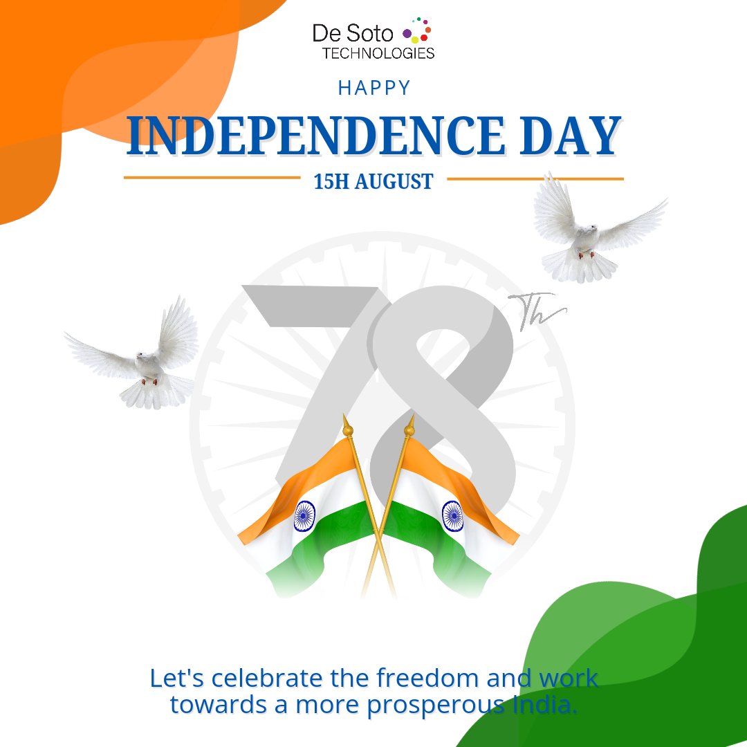 DeSotoTech's tweet photo. Let's celebrate the tricolour, the spirit of unity, and the flavour of our incredible country! Happy Independence Day! 🇮🇳 #IndependenceDay #India https://t.co/GAg8zAVeRF
