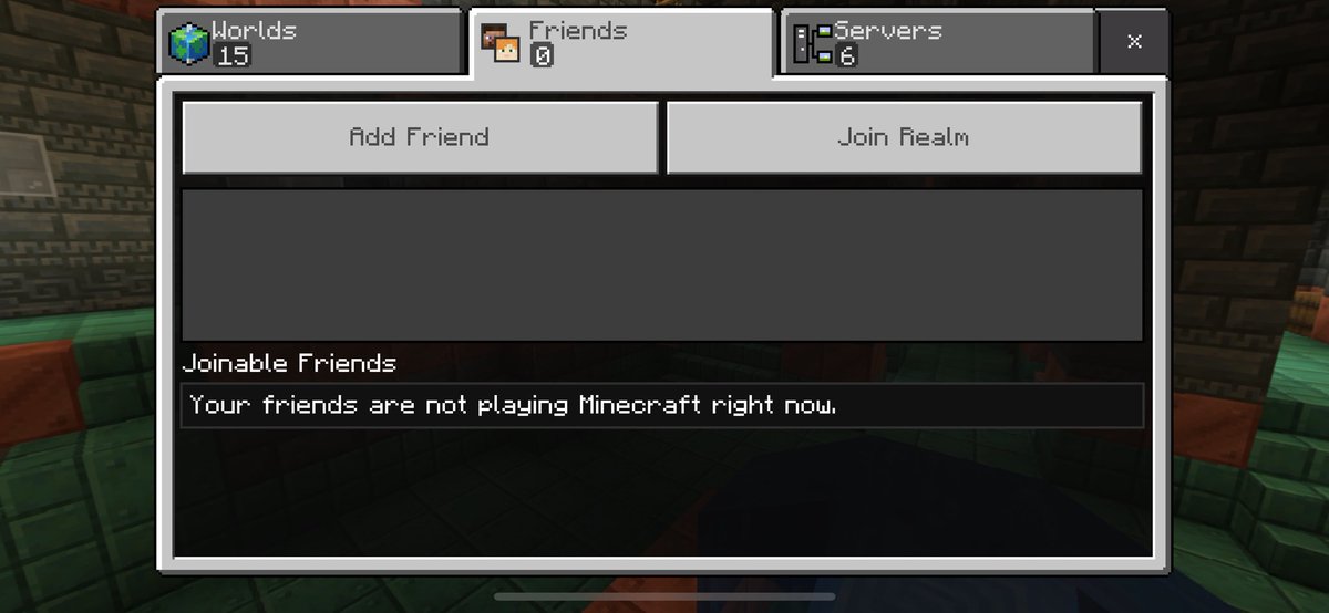 Wynsar8's tweet photo. @MojangStatus update everyone! haven’t been able to access my realm since 6pm when it crashed again and i’m still looking at a blank box where my realms should be. praying that this gets fixed soon i just want to play my world :( (pocket edition) https://t.co/uaGWbSbbbx