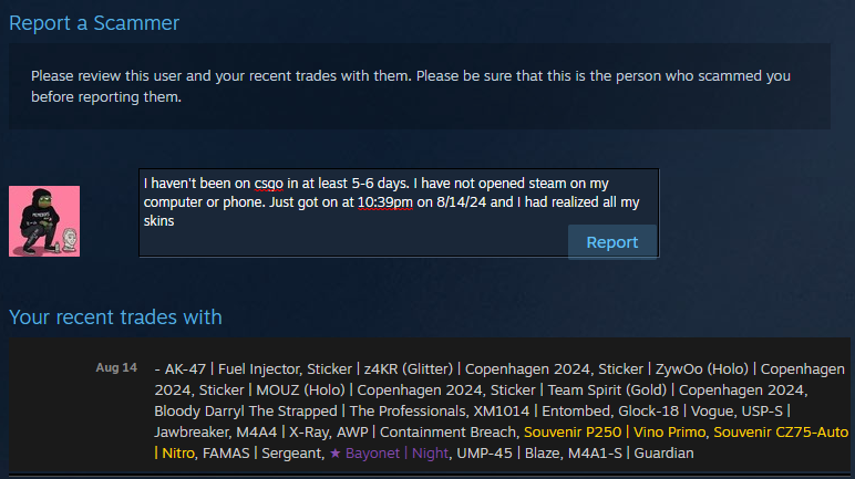 arzuhhh's tweet photo. @valvesoftware @CounterStrike @Steam Got on to find out all of my stuff is now gone.... What a game!!!!!! https://t.co/zYtpxSBr3i