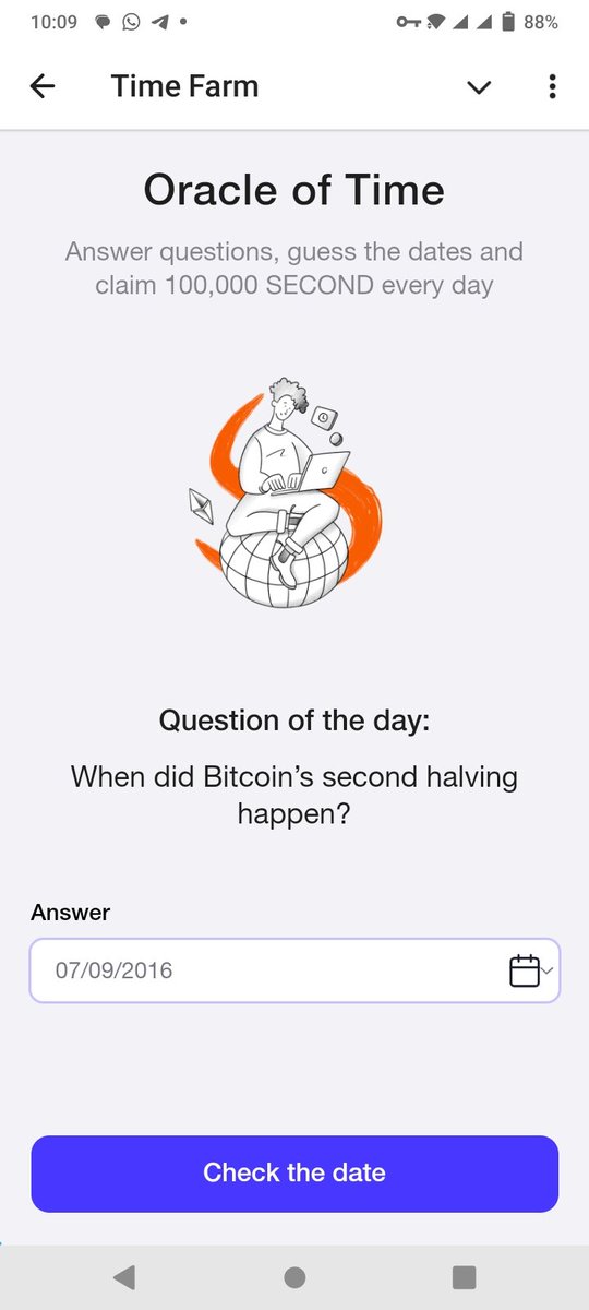 Iaamir_kh's tweet photo. ✨#Time_Farm Daily Quiz Combo.
 15/August/2024🗓️❓

⭕️ Oracle of Time 

⚡️ Question: When did second halving happen?
⚡️ Answer: July/09,2016          07.09.2016

Login to the Time Farm bot ⬇️
https://t.co/26MJp6k6Is

TG: Channel @aamircoin https://t.co/9L15js9Arz