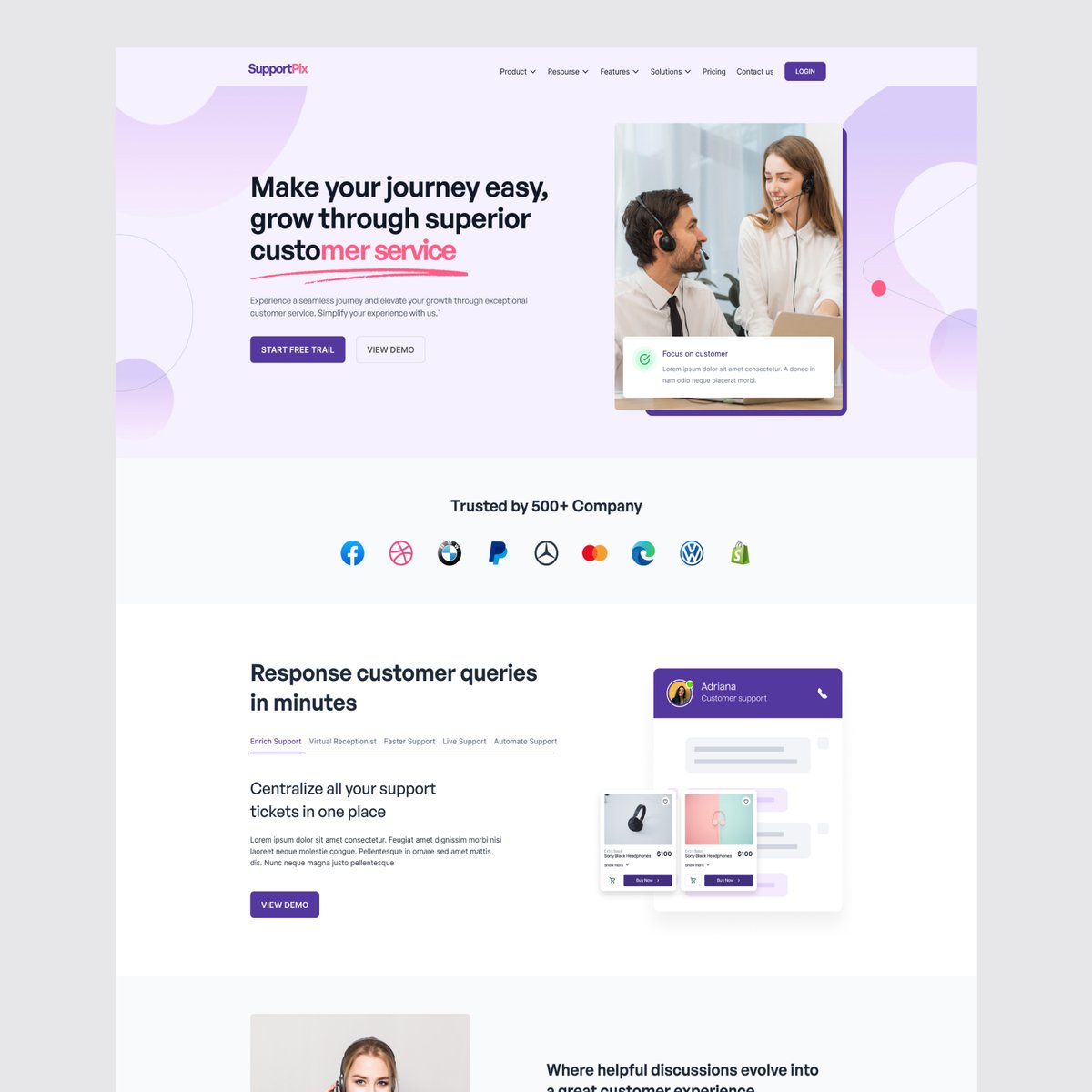 pixarzo's tweet photo. Customer Support Landing Page Design, Growth with SupportPix! Make your journey easy, through superior customer service.

#cutomersupport #CRM #WebDesign #LandingPage #figma #uxui #ux https://t.co/BZDkj4Wtme