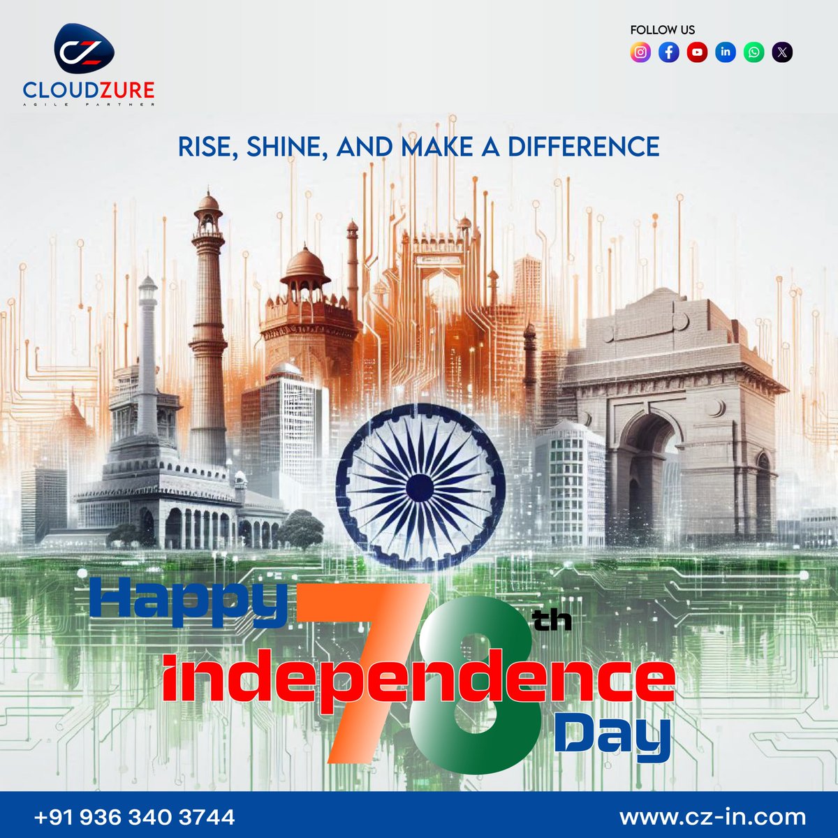 Brandzure's tweet photo. Happy Independence Day 🎉 Today, we celebrate the spirit of freedom, unity, and progress that defines our great nation. Let's honor our rich heritage and embrace the future with pride and passion. Jai Hind!
#IndependenceDay #JaiHind #ProudToBeIndian #FreedomFever https://t.co/zzoZAYdKxx