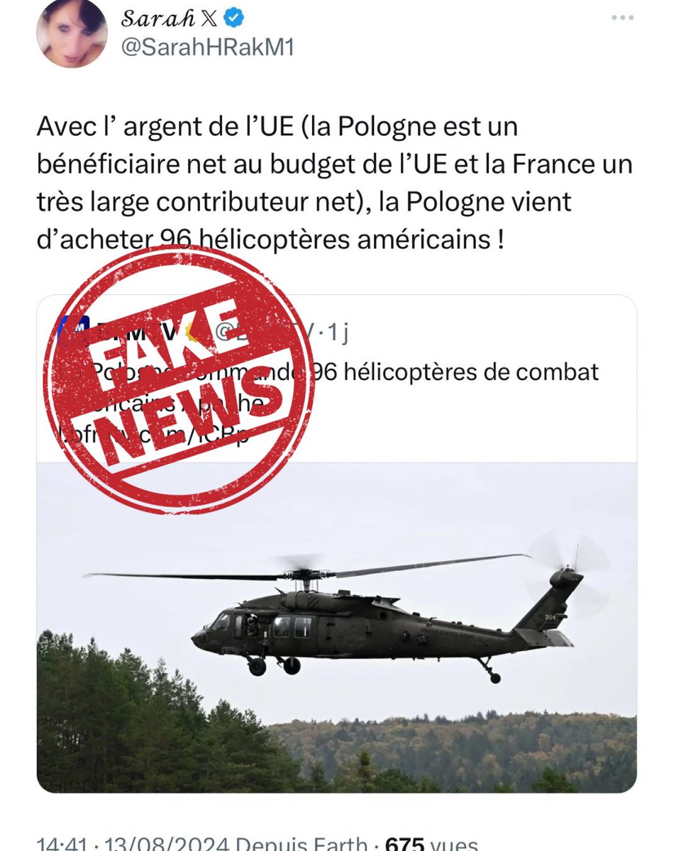 Provence13__'s tweet photo. La "professionnelle" @SarahHRakM1 persiste à inonder X de ses désinformations. 
L’idée que l’UE finance directement des achats militaires pour des États membres est fausse.
@xazalbert de #FranceSoirFaitDeLaMerde la paie-t-elle pour distiller ses fake news sur X?
#CCPAP https://t.co/p8KlGTcRg5